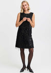 Fransa Winni Velvet Sequin Fringe Dress, Black