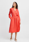 B.Young Josa Tie Waist Midi Shirt Dress, Cayenne