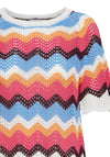 B.Young Zig Zag Pattern Cotton Top, Marshmallow Mix