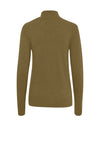 b.young Morla Button Detail Polo Neck Jumper, Olive Green