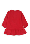 Babybol Baby Girl Balloon Heart Long Sleeve Dress, Red