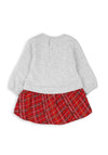 Babybol Baby Girl Cute Girl Tartan Sweater Dress, Red