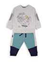 Babybol Baby Boy Two Piece No Rules Tracksuit, Grey Multi