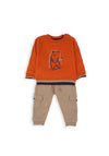 Babybol Baby Boy Bear Two Piece Tracksuit, Orange