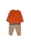 Babybol Baby Boy Bear Two Piece Tracksuit, Orange