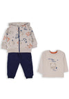 Babybol Baby Boy Bear Three Piece Tracksuit, Beige