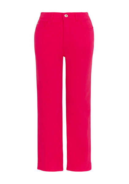 Dolcezza High Rise Straight Leg Cropped Jeans, Fuchsia - McElhinneys