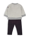 Babybol Baby Boy Knit Sweater and Pant Set, Grey Multi