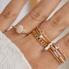 24Kae Chain Detailed Ring, Gold