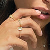 24Kae CZ Flower Ring, Gold