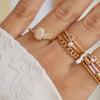 24Kae Oval Stone Ring, Gold