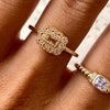 24Kae Pink CZ Ring, Gold