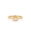 24Kae Rectangular Solitaire & Pavé Set Ring, Gold