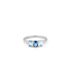 24Kae Trinity Blue CZ Ring, Silver