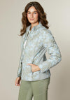 Jessica Graaf Floral Print Quilted Jacket, Green