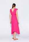 Kameya Ruffled Front Midi Dress, Fuchsia