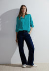 Cecil Slit Neckline Tunic Top, Frosted Aqua Blue