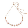 Coeur De Lion GeoCube Pink Adventurine Delicate Chain, Rose Gold & Peach