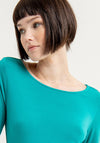 Surkana Boat Neckline Top, Turquoise