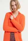 Surkana Soft Knit Knee Length Coat, Orange