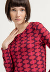 Surkana Round Neck Print Top, Maroon