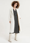 Surkana Lapel Collar Faux Fur Long Coat, Off White