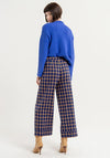 Surkana Plaid Wide Leg Cropped Trouser, Blue