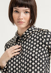 Surkana Satin Feel Print Shirt, Black