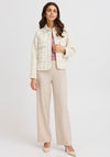 Fransa Chani Check Print Jacket, Cream Multi