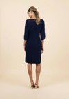 Fee G Pearl Trim Sleeves Knee Length Dress, Navy