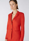 OUI Single Breasted Heavy Jersey Blazer, Red