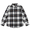 Levi’s Boys Long Sleeve Check Overshirt, Black Multi