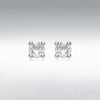 9 Carat Gold Dainty White CZ Stud Earrings, Silver