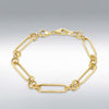 9 Carat Gold Hollow Figaro Paper Bracelet, Yellow Gold