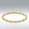 9 Carat Gold Hollow Rambo Chain Bracelet, Yellow Gold