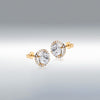 9 Carat Gold Round CZ Pavé Halo Earrings, Yellow Gold