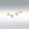 9 Carat Gold 5mm Round CZ Stud Earrings, Gold