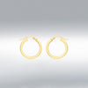 9 Carat Gold Squared Round Hoops, Yellow Gold