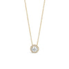 9 Carat Gold Cubic Zirconia Mini Halo Pendant & Necklace, Yellow Gold