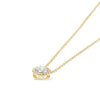 9 Carat Gold Cubic Zirconia Mini Halo Pendant & Necklace, Yellow Gold