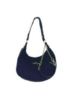 Zen Collection Ribbed Shoulder Bag, Navy