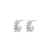 Absolute CZ Baguette Hoop Earrings, Silver