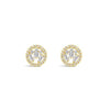 Absolute CZ Centre Halo Clip On Earrings, Gold