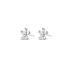 Absolute Kids CZ Flower Pearl Earrings, Silver