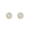 Absolute CZ Halo Clip On Earrings, Gold