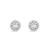 Absolute CZ Halo Clip On Earrings, Silver