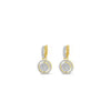 Absolute CZ & Pearl Halo Drop Earrings, Gold