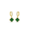 Absolute Emerald Petal Charm Hoop Earrings, Gold