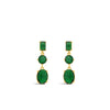 Absolute Emerald Three Stone Drop Earrings, Gold