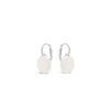 Absolute Flat Pearl Hoop Earrings, Silver